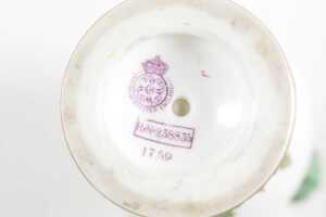 Victorian Royal Worcester porcelain twin handled vase, 1897 - 6
