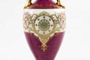 Antique Royal Worcester porcelain twin handled vase, 1923 - 3