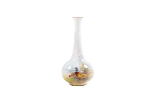 Royal Worcester hand painted porcelain vase, 1941