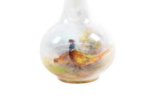 Royal Worcester hand painted porcelain vase, 1941 - 2