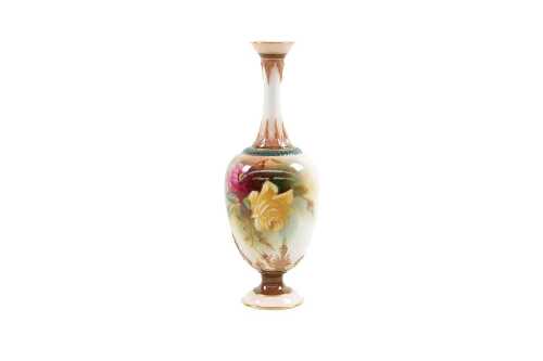 Edwardian Royal Worcester Hadley Ware porcelain vase, 1903