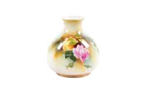 Four antique Royal Worcester hand painted porcelain vases - 5