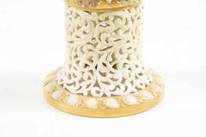 Antique Grainger and Co. of Worcester reticulated porcelain vase - 4
