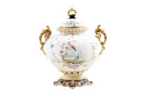 Antique Royal Crown Derby porcelain urn