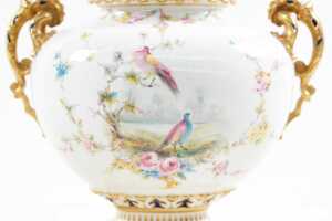 Antique Royal Crown Derby porcelain urn - 3