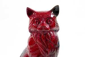 Royal Doulton Flambe ceramic seated cat figure - 2