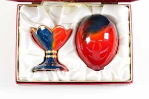 Royal Doulton Flambe limited edition porcelain egg and stand - 5