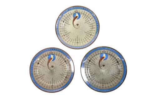 Three Royal Doulton Titanian Ware 'Bird of Paradise' porcelain plates
