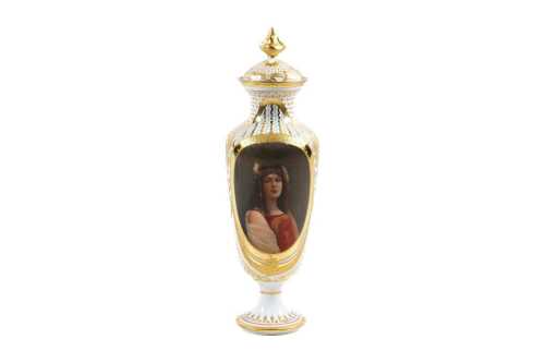 19th century Royal Vienna style porcelain urn