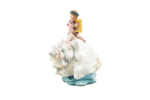 Minton 'Les Enfants de la Mer - L'Enfant a la Lyre' hand painted porcelain figure