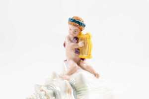Minton 'Les Enfants de la Mer - L'Enfant a la Lyre' hand painted porcelain figure - 2