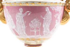 Meissen style p&acirc;te-sur-p&acirc;te porcelain twin handled urn - 3