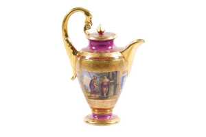 Meissen style porcelain coffee pot and creamer - 3