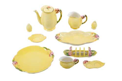 Vintage Royal Winton 'Tiger Lily' porcelain breakfast setting