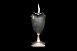 George III English sterling silver helmet form creamer, late 18th century - 2