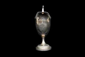 European silver helmet form creamer, c.1800 - 2