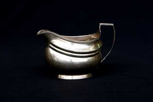 George III English sterling silver creamer, 1804