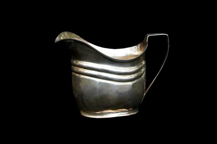 George III English sterling silver creamer, 1804
