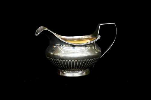 George III English sterling silver creamer, 1804