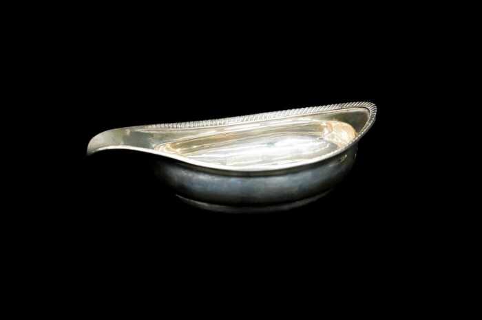 Georgian English sterling silver pap boat, 1810