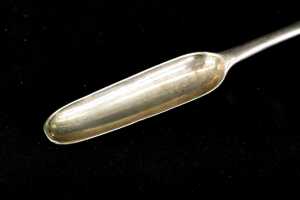 George II English sterling silver double ended marrow scoop, 1732 - 2
