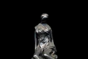 Ben Weily, weighted sterling silver figure of a seated woman, 1989 - 2