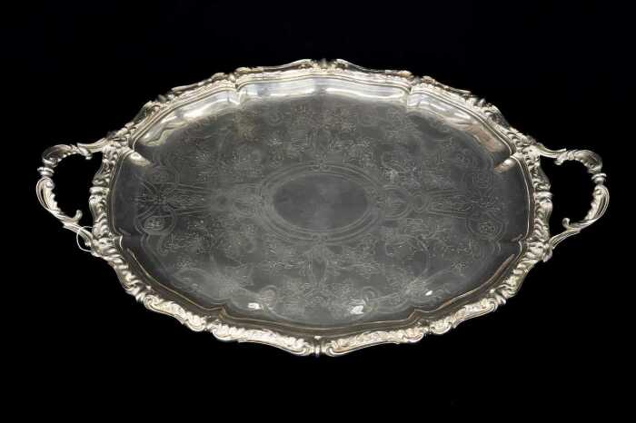 Antique Christofle silver-plated tray