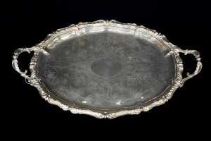 Antique Christofle silver-plated tray