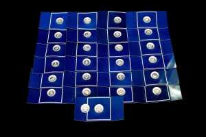 Set of 26 Franklin Mint The Floral Alphabet sterling silver miniature plate collection