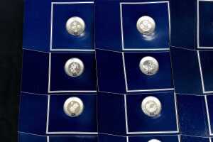 Set of 26 Franklin Mint The Floral Alphabet sterling silver miniature plate collection - 2