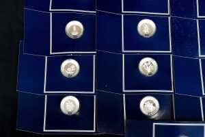 Set of 26 Franklin Mint The Floral Alphabet sterling silver miniature plate collection - 3