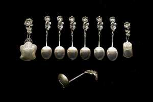 Group of Hildeshiem Rose German 835 silver cutlery, weight 107g