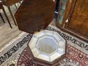 Victorian rosewood marquetry sewing table - 3
