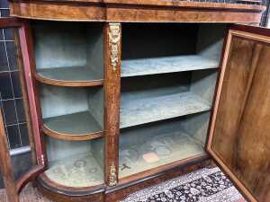 Victorian burr walnut parlour cabinet - 3