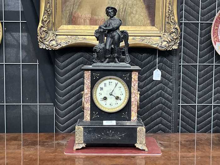 Antique French figural mantel clock