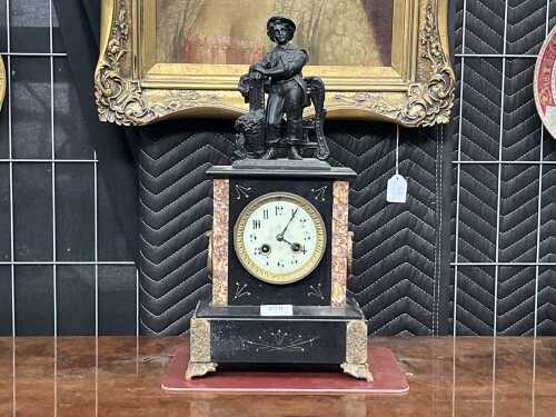 Antique French figural mantel clock
