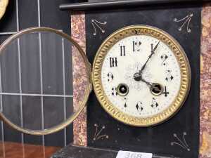 Antique French figural mantel clock - 4
