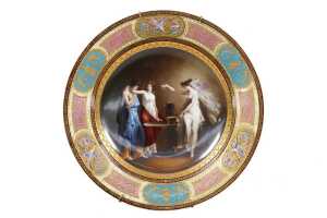 Two antique Royal Vienna style porcelain cabinet plates - 2