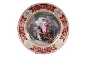 Two antique Royal Vienna style porcelain cabinet plates - 3
