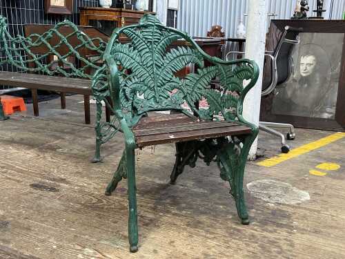 Reproduction Coalbrookdale fern design cast iron garden chair