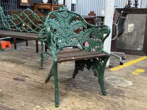 Reproduction Coalbrookdale fern design cast iron garden chair