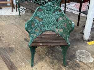 Reproduction Coalbrookdale fern design cast iron garden chair - 2