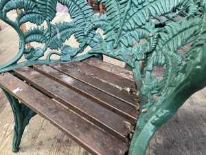 Reproduction Coalbrookdale fern design cast iron garden chair - 3