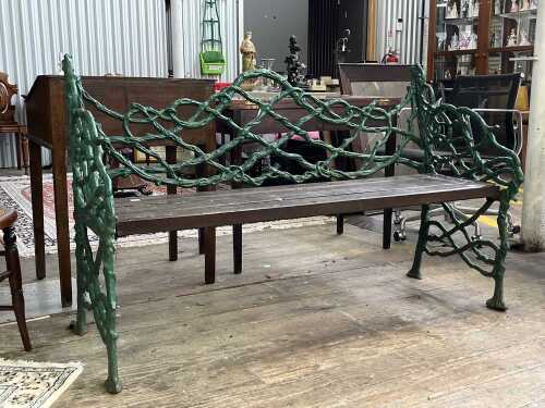 Antique style cast iron bench