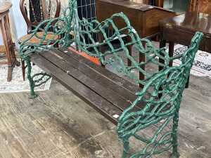 Antique style cast iron bench - 2