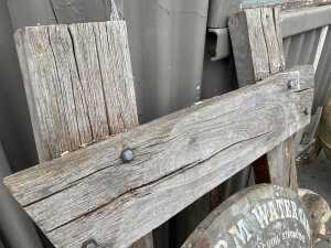 Furphy water cart tank front with tap and stand - 3