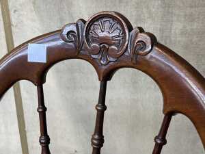 Pair of antique walnut occasional chairs - 3