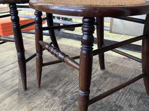 Pair of antique walnut occasional chairs - 5