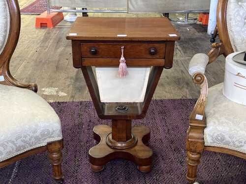William IV mahogany sewing table