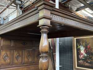 Jacobean style oak tester or four poster bed - 6